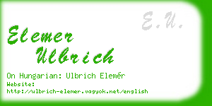 elemer ulbrich business card