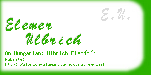 elemer ulbrich business card